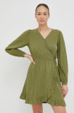 Cumpara ieftin Roxy rochie din bumbac culoarea verde, mini, drept