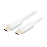 CABLU alimentare si date LOGILINK, pt. smartphone, USB 3.2, USB Type-C (T) la USB Type-C (T), 1m, alb, &quot;CU0131&quot; (timbru verde 0.08 lei)