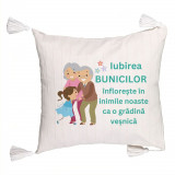 Perna Decorativa cu Franjuri pentru Bunici 6, 45x45 cm, Cu fermoar