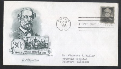 United States 1955 Definitives Robert E Lee FDC K.537 foto