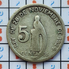Guatemala 5 centavos 1945 argint - km 238 - D41602