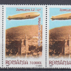 2004 LP 1652 EVENIMENTE 75 ANI ZEPPELINUL DEASUPRA BRASOVULUI PERECHE MNH