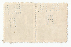 Romania, lot 45 cu o pereche de timbre cu perfin B.N.R., obliterate foto
