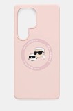 Karl Lagerfeld carcasă de telefon Samsung Galaxy S25 Ultra culoarea roz, KLHMS25LSKCHTCP