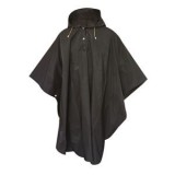 Poncho de ploaie pentru adulți, unisex, negru, cu glugă și nasturi, impermeabil, CMCLASS