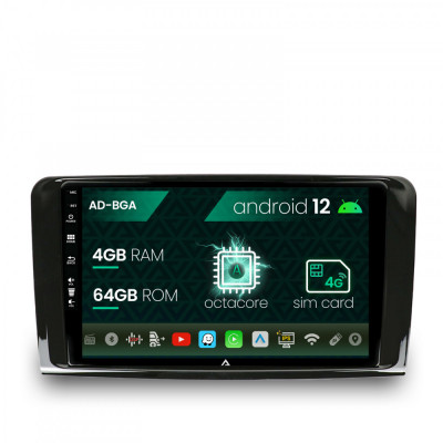 Navigatie Mercedes Benz ML W164 GL X164, Android 12, A-Octacore 4GB RAM + 64GB ROM, 9 Inch - AD-BGA9004+AD-BGRKIT405 foto