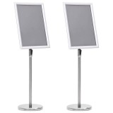 vidaXL Suporturi pentru Poster A3 2 bucăți Aluminiu Argintiu