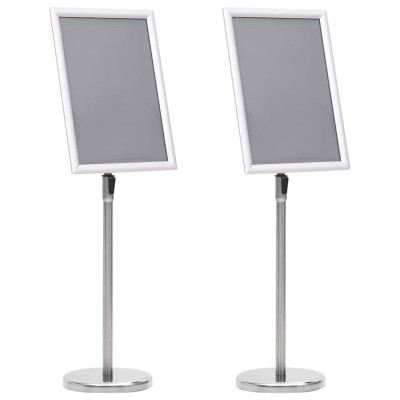 vidaXL Suporturi pentru postere Manual 2 pcs Argintiu 45 x 33 x 88 cm foto