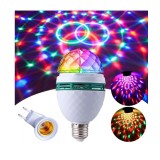 Bec Rotativ Multicolor, cu Efect Disco, E27, adaptor pentru priza, 85-260 V, LED, 3W