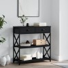 VidaXL Măsuță consolă, negru, 75x28x75 cm, lemn compozit 834195