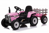 Cumpara ieftin Tractoras electric Kinderauto BJ-611 60W 12V cu remorca si telecomanda Roz