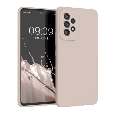 Husa Kwmobile pentru Samsung Galaxy A53 5G, Silicon, Crem, 57835.225 foto