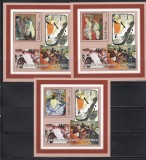 Guineea Bissau 2001 - Picturi de Lautrec, 3 Colite SOUVENIR, MNH
