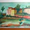 La marginea orasului - tablou pictura originala ulei pe panza, semnat, 81,5x62cm