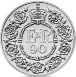 SV * Marea Britanie UK * 20 POUNDS 2016 ARGINT .999 * A 90 -a Aniversare * UNC+, Europa