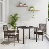 Cumpara ieftin Set de masă pentru grădină cu pernă 3 pcs Maro Rattan poli