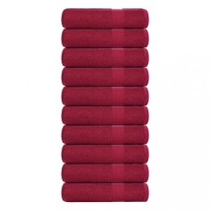 vidaXL Prosoape de mana 10 buc Bordeaux 50x100 cm 360 g/m? 100% bumbac foto