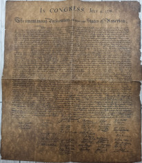 Declaratia de independenta a Statelor Unite ale Americii foto
