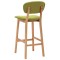 Scaune de bar, 2 buc., verde, material textil - 4
