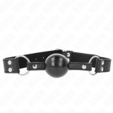 KINK - SOFT AND SOLID BALL 4 CM GAG WITH LEATHERETTE STRAP 62 x 2.5 CM ADJUSTABLE 42-58 CM, KINK COLLAR &amp; GAG