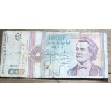 BNKRO05 Bancnota veche 1000 lei 1993 Mihai Eminescu hirtie Romania una mie lei prima emisiune circulata bani colectie