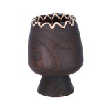 Cumpara ieftin Vaza flori lemn maro inchis 18,5 x 24 cm