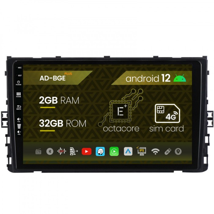 Navigatie Volkswagen Polo (2018+), Android 12, E-Octacore 2GB RAM + 32GB ROM, 9 Inch - AD-BGE9002+AD-BGRKIT041