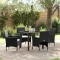 vidaXL Set de masă pentru grădină cu pernă 5 pcs Negru Rattan poli 3379724