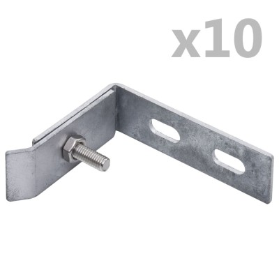 vidaXL Conector de colț de perete, 10 seturi, argintiu foto