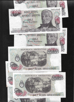 Argentina 10 pesos argentinos 1983(84) XF-aunc pret pe bucata foto
