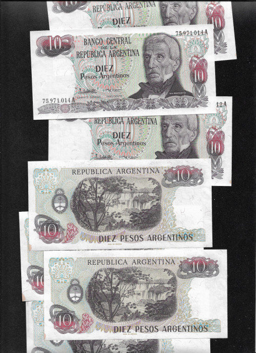 Argentina 10 pesos argentinos 1983(84) XF-aunc pret pe bucata
