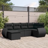 Gossi set mobilier de gradina cu perne, 6 piese, negru, poliratan
