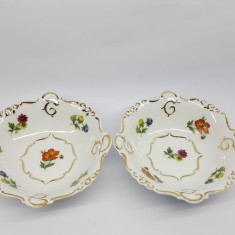 Set Farfurii, boluri portelan romanesc Iris Cluj, vechi, vintage foto