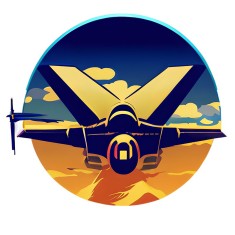 Sticker decorativ Avion, Albastru, 69 cm, 7643ST foto