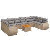 Set canapele de gradina cu perne, 11 piese, bej, poliratan