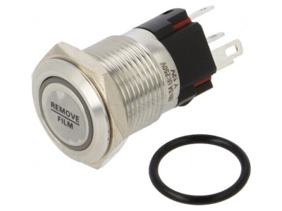 Comutator anti-vandalism galben SPDT 0,5A/220VAC IP40 foto