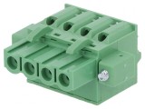 Regletă de Conexiuni 5,08mm cu 4 Piste și Mufă Dreaptă