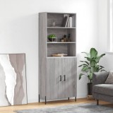 vidaXL Dulap &icirc;nalt, gri sonoma, 69,5x34x180 cm, lemn compozit