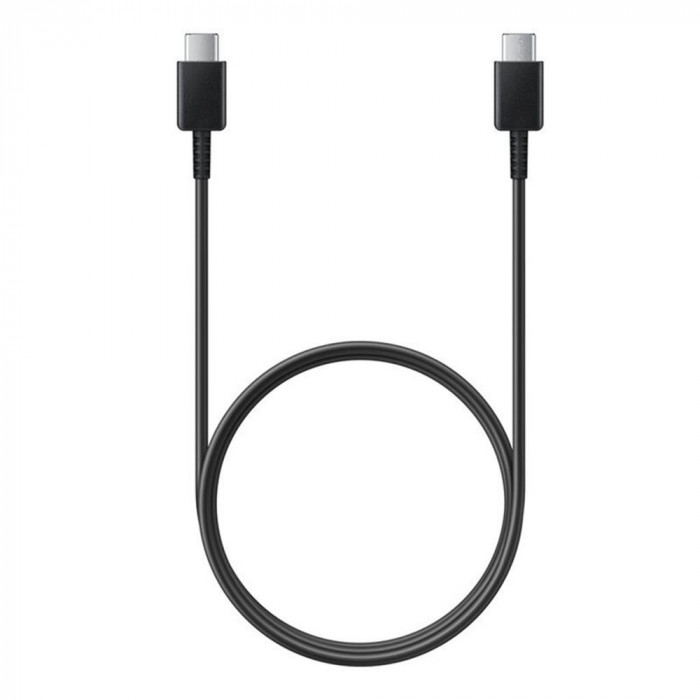 Cablu date original Samsung USB C la USB C, Fast Charge, 1m, Negru (EP-DA705BBEGWW)