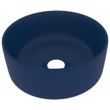 Cumpara ieftin Chiuveta baie lux albastru inchis mat 40x15 cm ceramica rotund