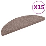Cumpara ieftin Covorase autoadezive pentru scari, 15 buc., 56x17x3 cm, maro deschis, semirotunde