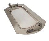 TAVĂ VINTAGE PENTRU SERVIT FOIE GRAS DIN METAL PLACAT CU ARGINT