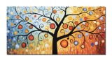 Cumpara ieftin Tablou pictat manual, Copacul vietii, 120x60cm ulei panza in relief efect 3D, gata de agatat pe perete