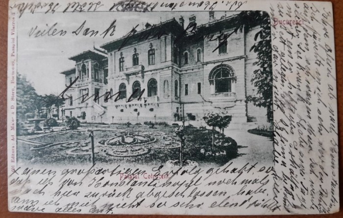 Carte postala, Bucuresti Palatul Cotroceni, inceput de secol XX