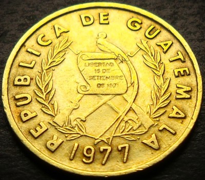 Moneda exotica 1 CENTAVO - GUATEMALA, anul 1977 * cod 3750 foto