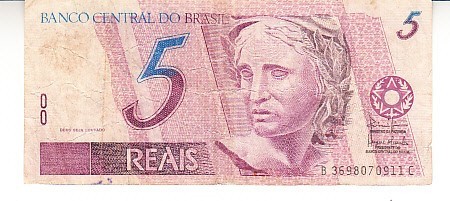 B11 - Bancnota foarte veche - Brazilia - 5 reais