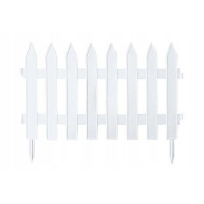 Gard de gradina decorativ, din plastic, alb, set 7 buc, 3.2 m x 35 cm foto