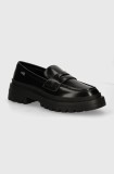Love Moschino mocasini de piele femei, culoarea negru, cu platforma, JA10255G1LJD0000