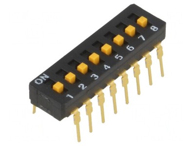 Comutator DIP-SWITCH 8 Secțiuni ON-OFF 30VDC foto