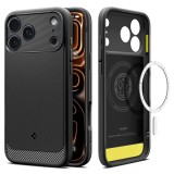 Husa iPhone 17 Pro Spigen Rugged Armor MagSafe, negru